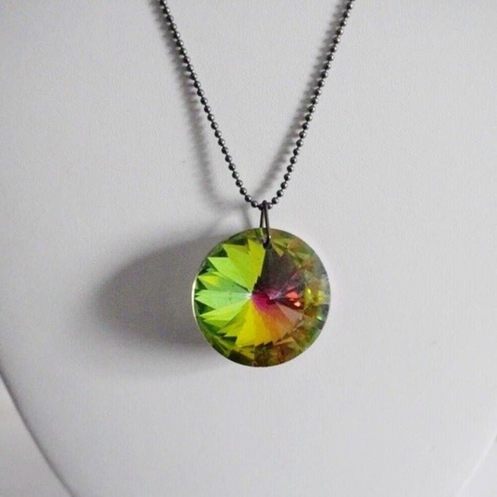 Claire's Round Faceted Prism Pendant Necklace
